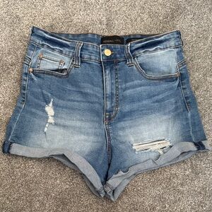 Kendall & Kylie Distressed Blue Jean Shorts